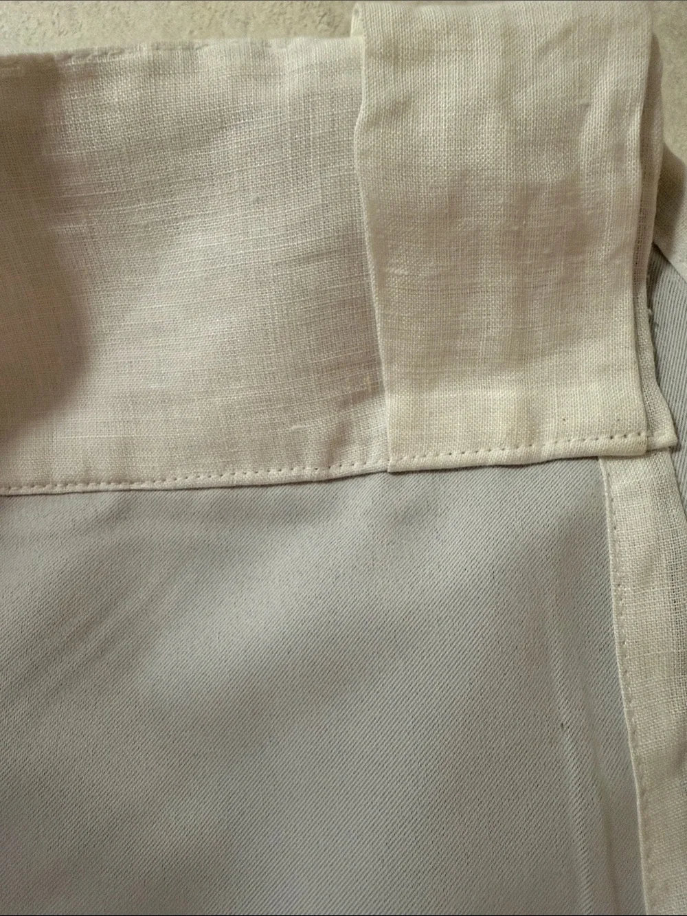 Quince White 100% Linen Blackout CURTAIN, 48” x 84”. One panel.